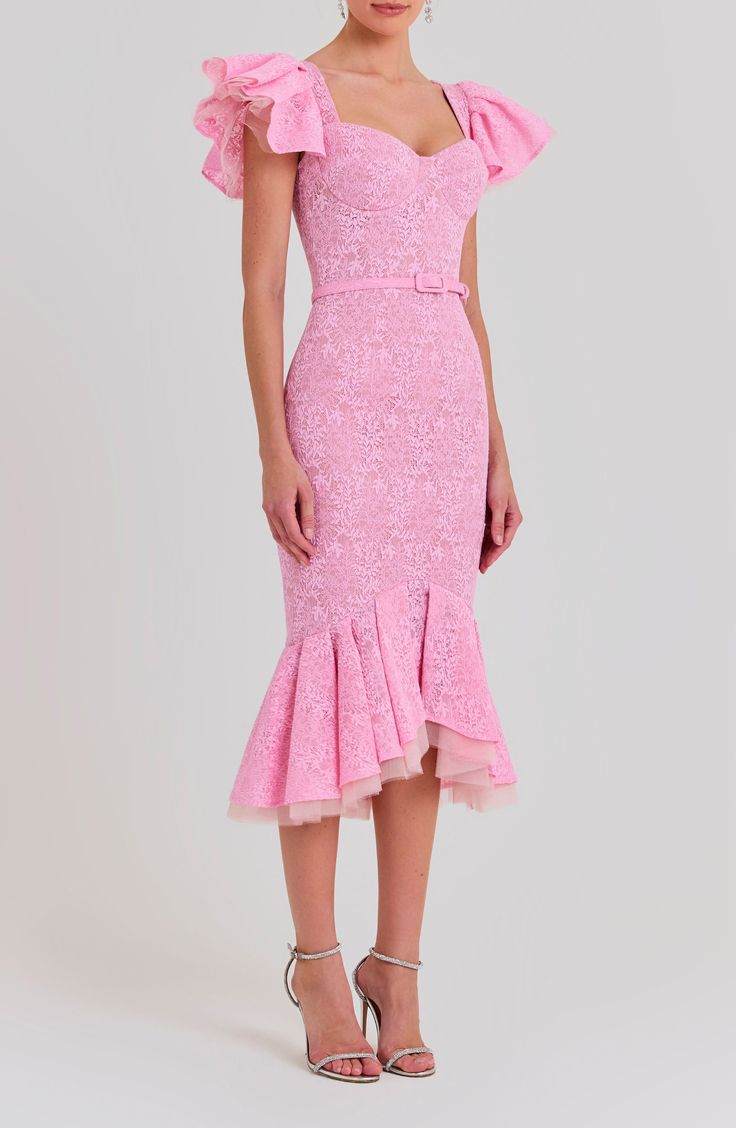 pink lace dress