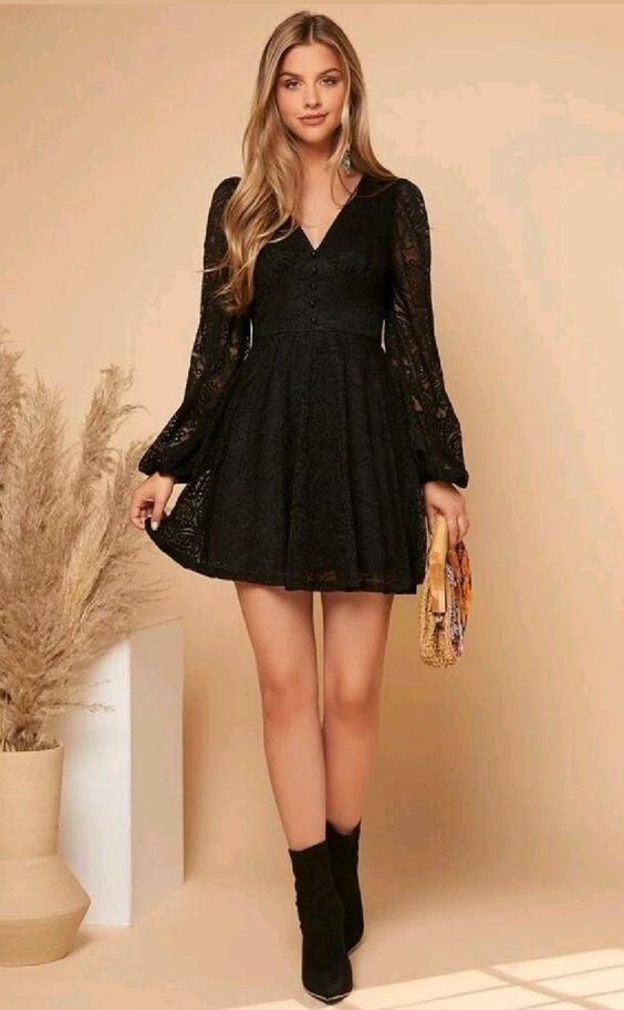 black lace dress