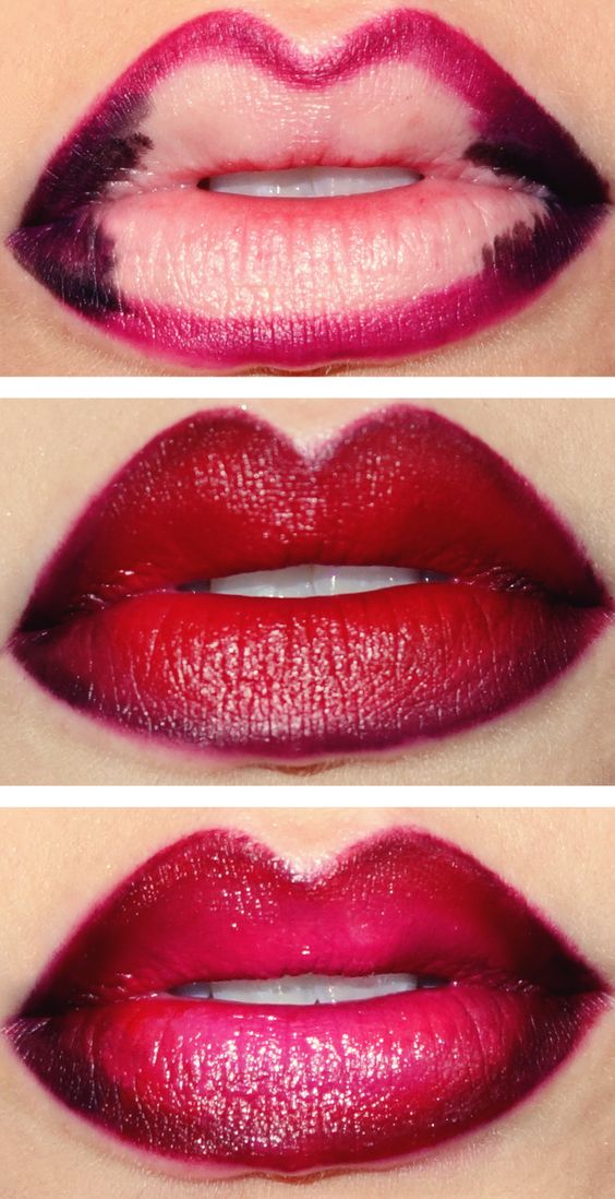 ombre red lipstick