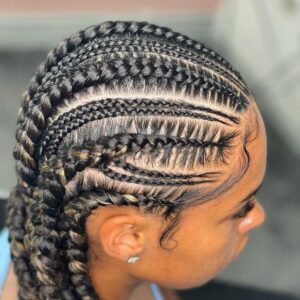 Cornrow styles with natural hair