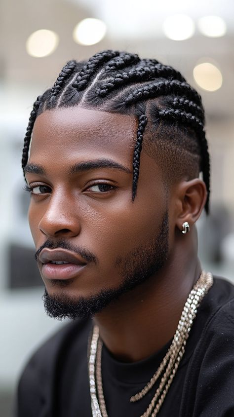 Short Cornrow Styles for Black Men