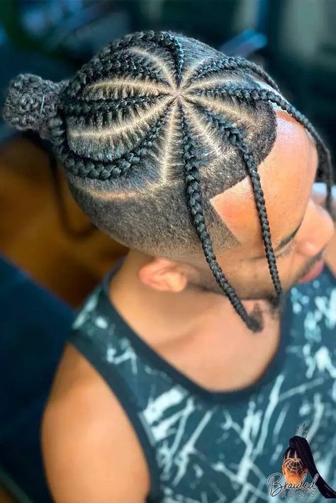 Male cornrows with fade