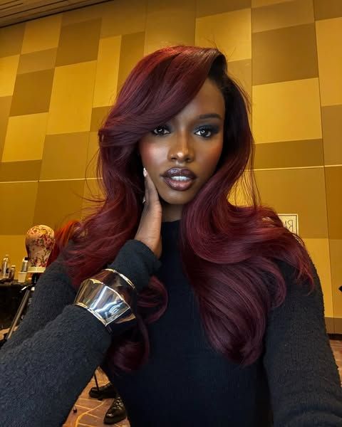 burgundy red hair